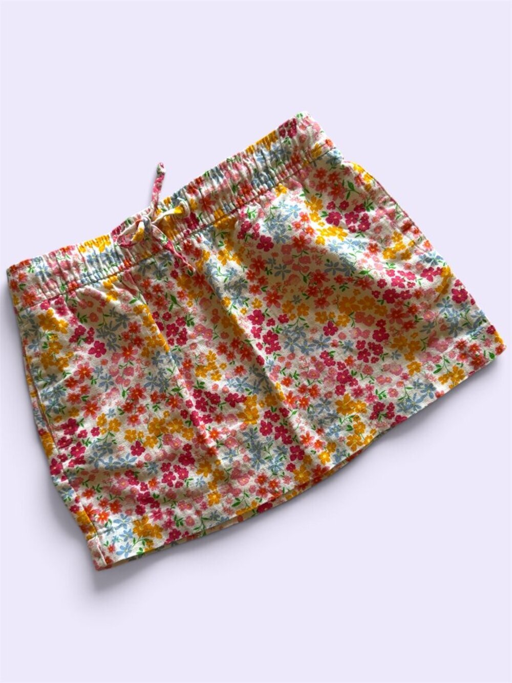 Girl's Linen Blend Floral Mini Skirt with pockets, Size 6-7 Old Navy